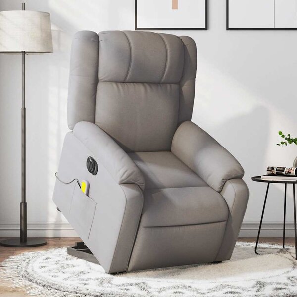 VidaXL Elektrické zvedací masážní polohovací křeslo textil [3205239] Barva: taupe