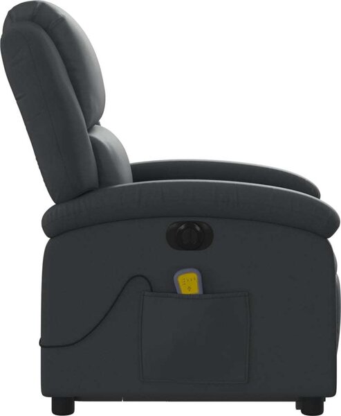 VidaXL Elektrické zvedací masážní polohovací křeslo pravá kůže [3204274] Barva: tmavě hnědá
