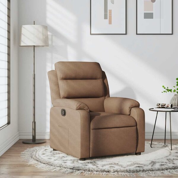 VidaXL Polohovací křeslo textil [373471] Barva: Hnědá