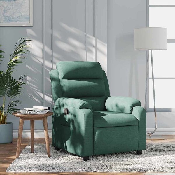 VidaXL Polohovací křeslo textil [373471] Barva: Tmavě zelená