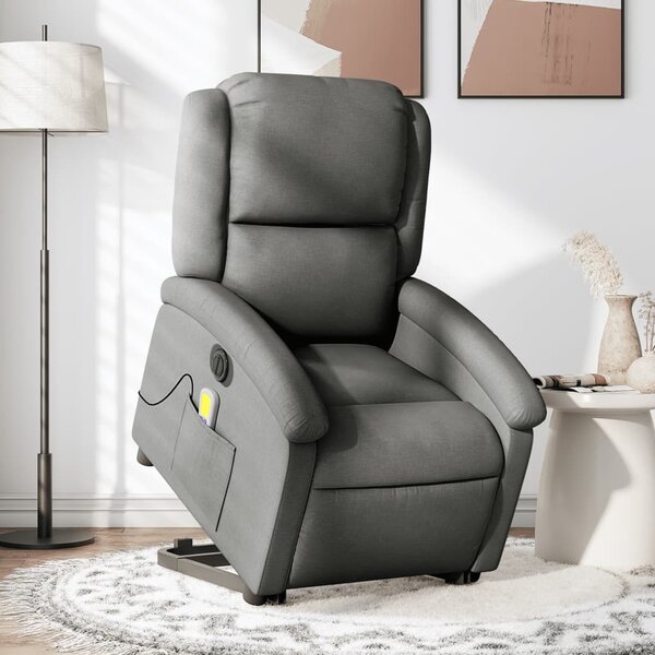 VidaXL Elektrické zvedací masážní polohovací křeslo textil [3204208] Barva: tmavě hnědá