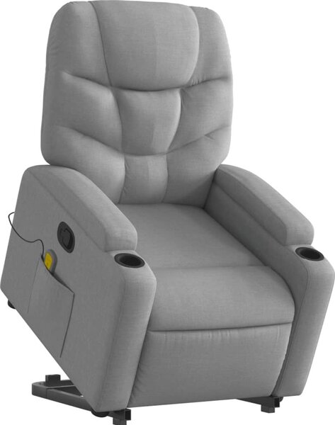VidaXL Zvedací masážní polohovací křeslo textil [3204608] Barva: Hnědá