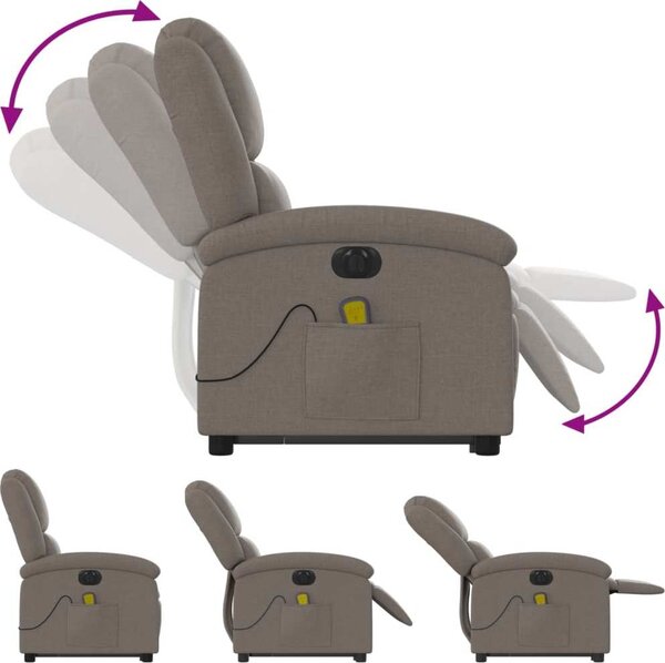 VidaXL Elektrické zvedací masážní polohovací křeslo textil [3204208] Barva: tmavě hnědá