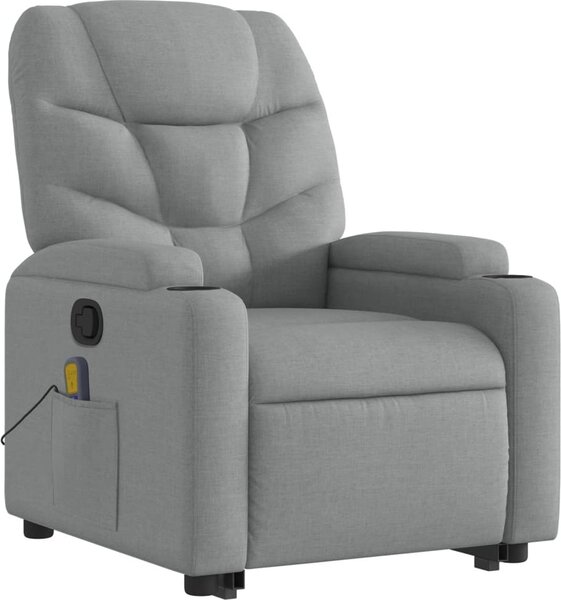 VidaXL Zvedací masážní polohovací křeslo textil [3204608] Barva: Hnědá