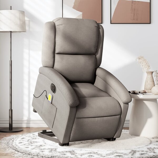 VidaXL Elektrické zvedací masážní polohovací křeslo textil [3204208] Barva: tmavě hnědá