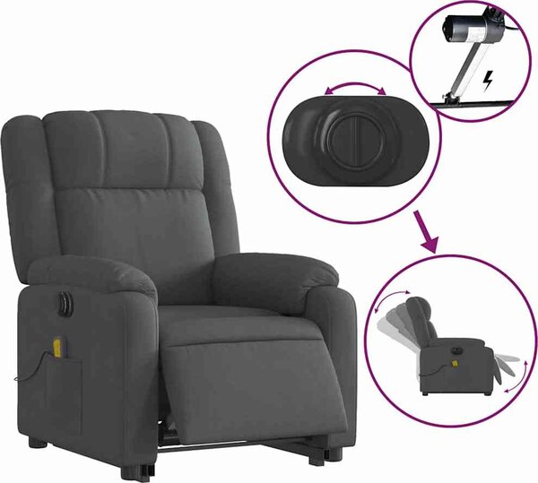 VidaXL Elektrické zvedací masážní polohovací křeslo textil [3205239] Barva: taupe