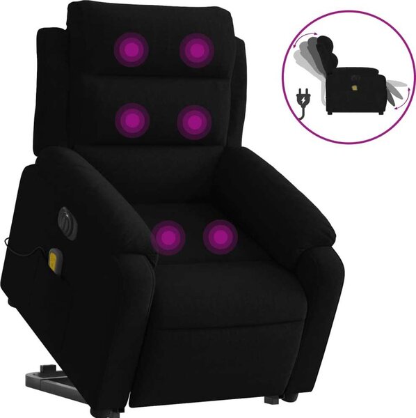 VidaXL Elektrické zvedací masážní polohovací křeslo samet [3205125] Barva: krémová