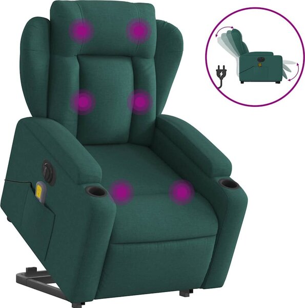 VidaXL Elektrické zvedací masážní polohovací křeslo textil [3204524] Barva: Hnědá