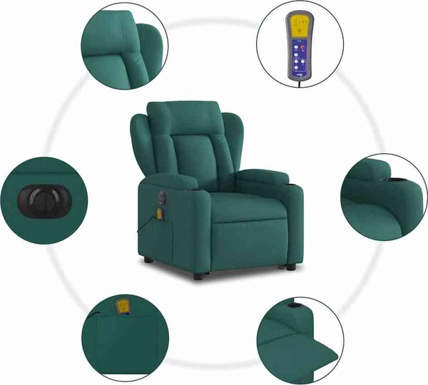 VidaXL Elektrické zvedací masážní polohovací křeslo textil [3204524] Barva: Hnědá
