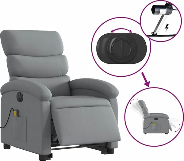 VidaXL Elektrické zvedací masážní polohovací křeslo textil [3204014] Barva: vínová červená