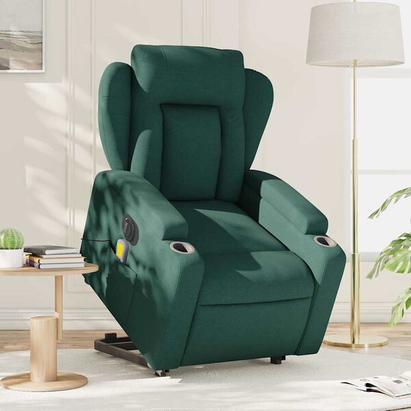 VidaXL Elektrické zvedací masážní polohovací křeslo textil [3204524] Barva: Hnědá