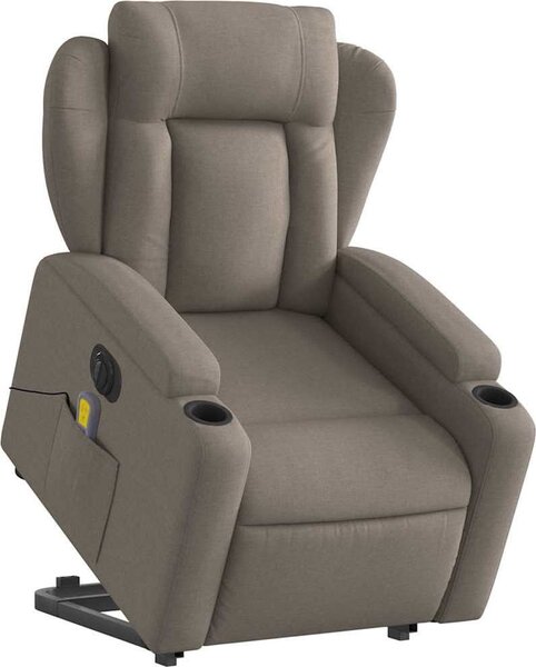 VidaXL Elektrické zvedací masážní polohovací křeslo textil [3204524] Barva: Hnědá