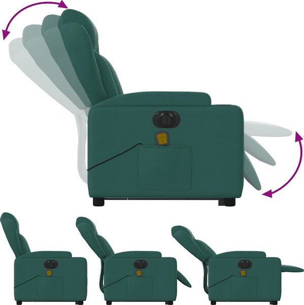 VidaXL Elektrické zvedací masážní polohovací křeslo textil [3204524] Barva: Hnědá