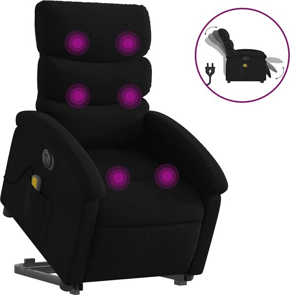 VidaXL Elektrické zvedací masážní polohovací křeslo textil [3204014] Barva: vínová červená