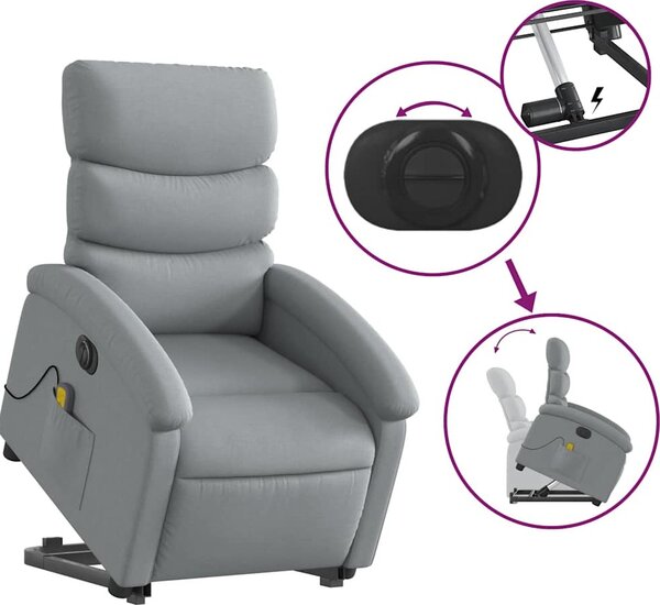 VidaXL Elektrické zvedací masážní polohovací křeslo textil [3204014] Barva: vínová červená