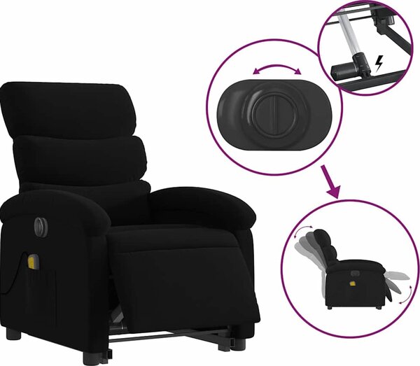 VidaXL Elektrické zvedací masážní polohovací křeslo textil [3204014] Barva: vínová červená