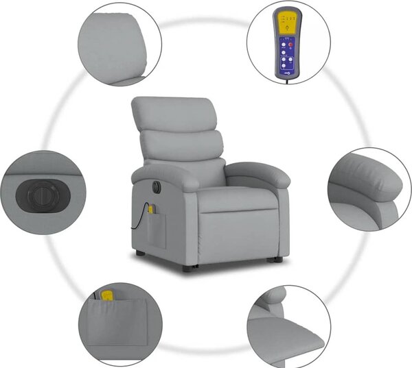 VidaXL Elektrické zvedací masážní polohovací křeslo textil [3204014] Barva: vínová červená