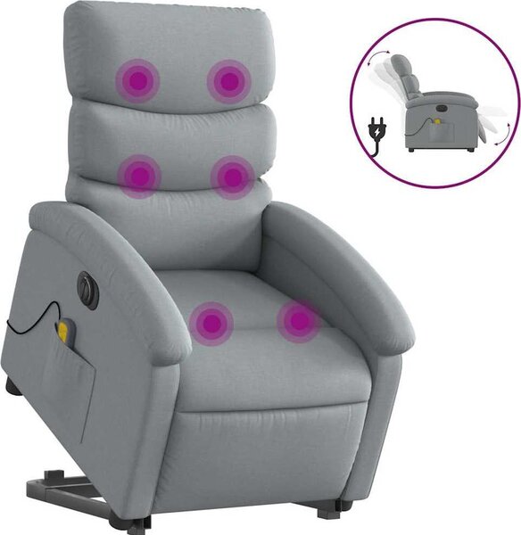 VidaXL Elektrické zvedací masážní polohovací křeslo textil [3204014] Barva: vínová červená
