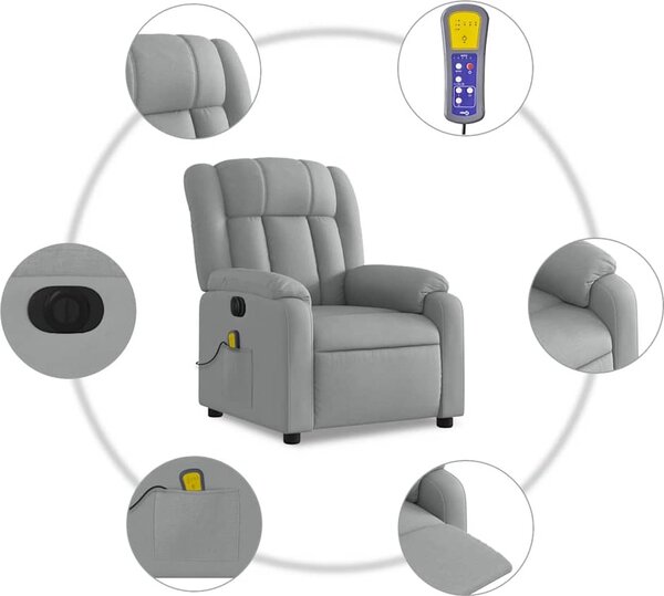 VidaXL Elektrické masážní polohovací křeslo textil [3205304] Barva: tmavě hnědá