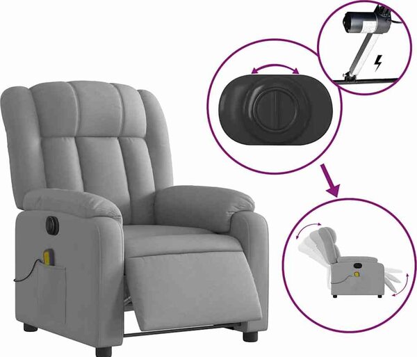 VidaXL Elektrické masážní polohovací křeslo textil [3205304] Barva: tmavě hnědá