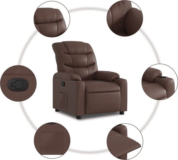 VidaXL Polohovací křeslo umělá kůže [374135] Barva: cappuccino