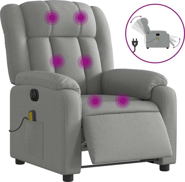 VidaXL Elektrické masážní polohovací křeslo textil [3205304] Barva: tmavě hnědá