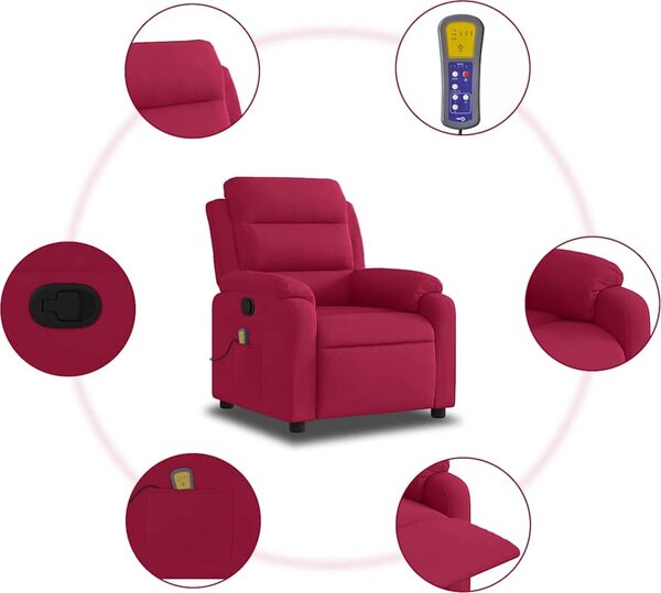 VidaXL Masážní polohovací křeslo samet [373517] Barva: Žlutá