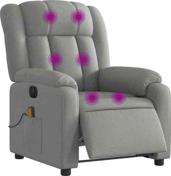 VidaXL Elektrické masážní polohovací křeslo textil [3205304] Barva: tmavě hnědá