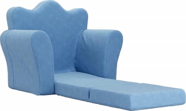VidaXL Dětské rozkládací pohovka měkký plyš [357054] Barva: Modrá