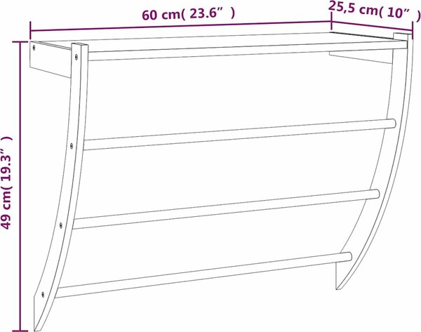 VidaXL Police na ručníky 60 x 25,5 x 49 cm masivní ořechové dřevo [350374]