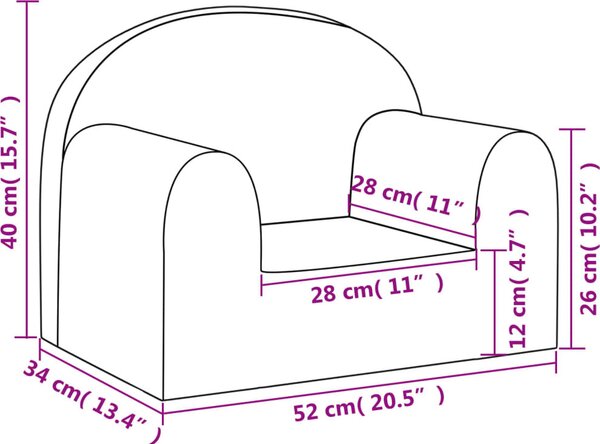VidaXL Dětské pohovka měkký plyš [357009] Barva: Růžová