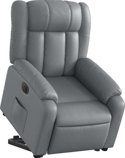VidaXL Elektrické zvedací polohovací křeslo umělá kůže [3205281] Barva: Šedá