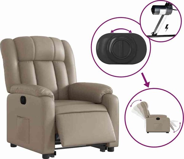 VidaXL Elektrické zvedací polohovací křeslo umělá kůže [3205281] Barva: Šedá