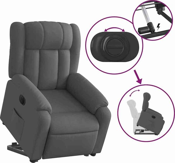 VidaXL Elektrické zvedací polohovací křeslo textil [3205341] Barva: Tmavě zelená