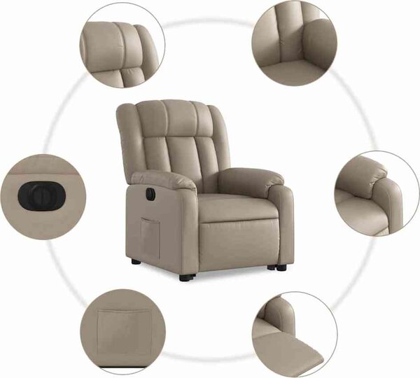 VidaXL Elektrické zvedací polohovací křeslo umělá kůže [3205281] Barva: Šedá