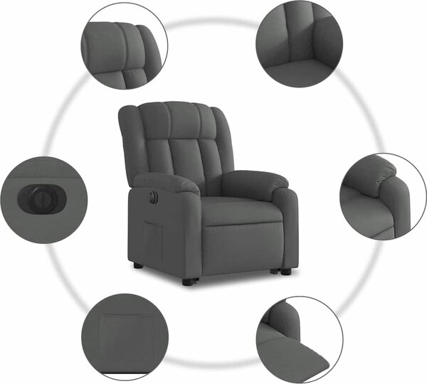 VidaXL Elektrické zvedací polohovací křeslo textil [3205341] Barva: Tmavě zelená
