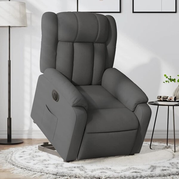 VidaXL Elektrické zvedací polohovací křeslo textil [3205341] Barva: Tmavě zelená