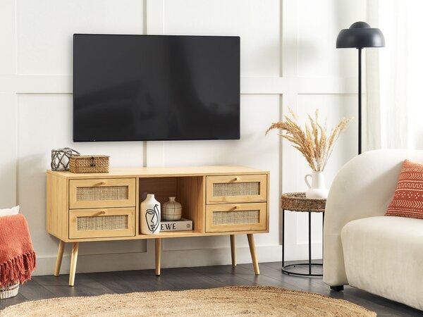 TV stolek PEROTE Ratan Světle hnědá