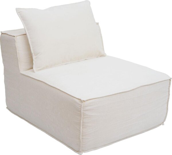 Lehátko/příslušenství k pohovce HWC-O54, křeslo otoman recamiere, látka/textil (300g/m²) 63x75x194cm krémová
