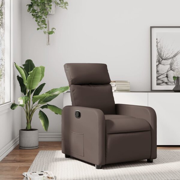VidaXL Polohovací křeslo umělá kůže [374188] Barva: Hnědá