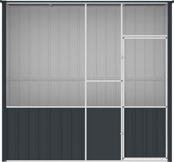 VidaXL Ptačí klec 215 x 78 x 200 cm pozinkovaná ocel [172345] Barva: antracitová