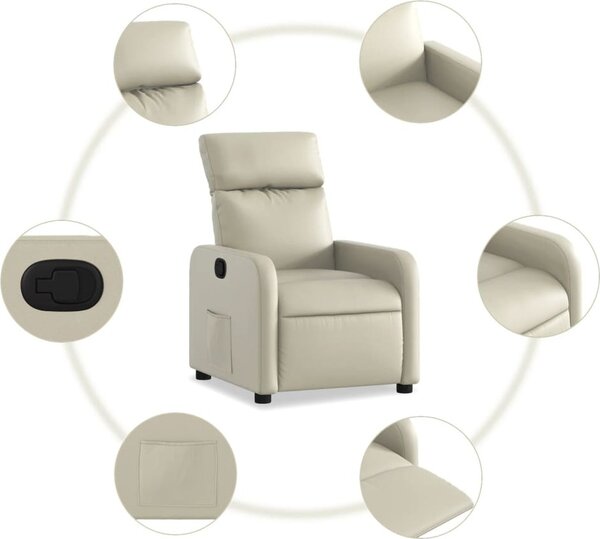VidaXL Polohovací křeslo umělá kůže [374188] Barva: Hnědá
