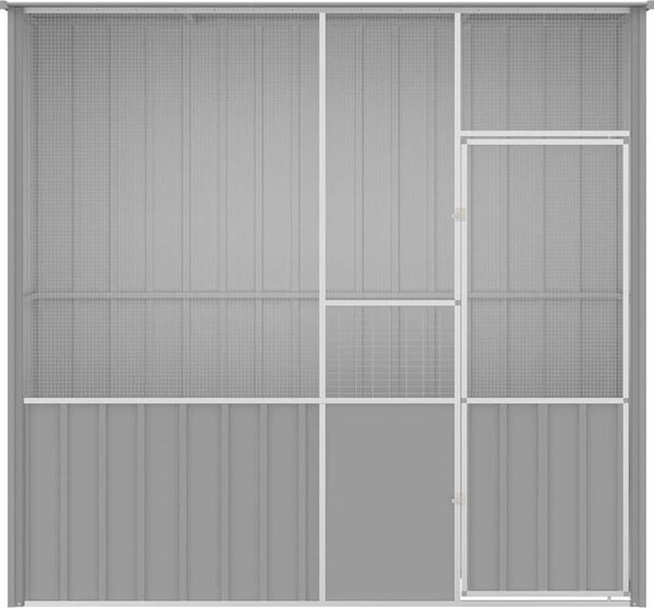 VidaXL Ptačí klec 215 x 78 x 200 cm pozinkovaná ocel [172345] Barva: antracitová