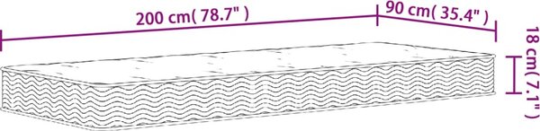 VidaXL Matrace s bonnellovými pružinami medium 90 x 200 cm [372985]