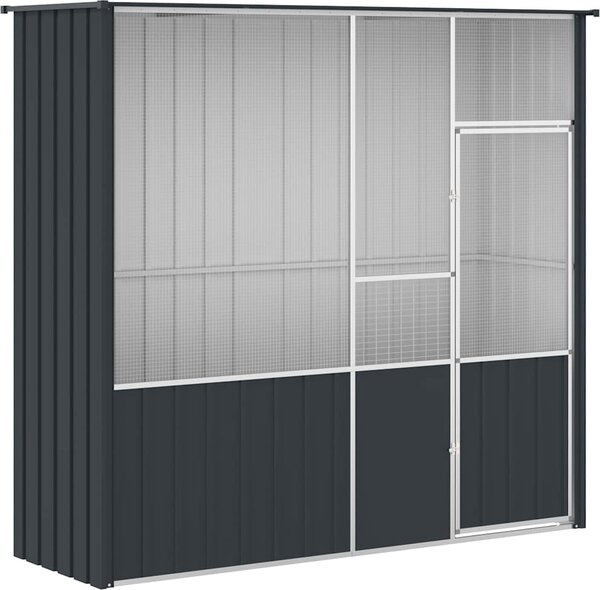VidaXL Ptačí klec 215 x 78 x 200 cm pozinkovaná ocel [172345] Barva: antracitová