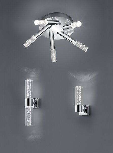 Trio Leuchten 282410206 BOLSA - Koupelnové LED nástěnné svítidlo,lesklý chrom 6,4W, 3000K, IP44 (Nástěnné svítidlo do koupelny k zrcadlu bez vypínače)