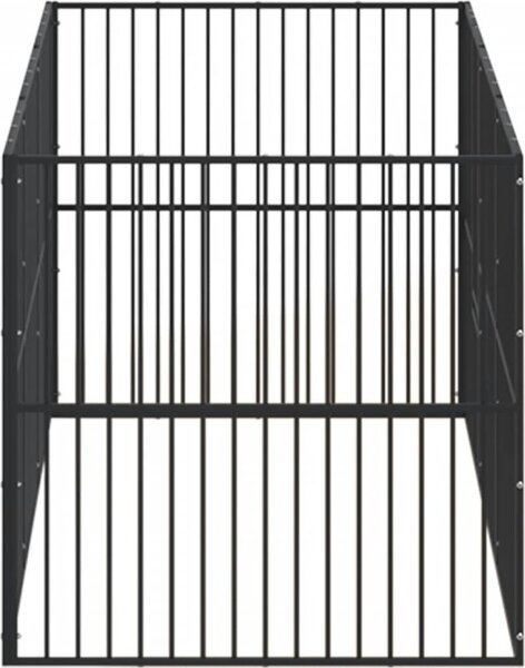 VidaXL Ohrádka pro psy 8 panelů černá pozinkovaná ocel [3209557]