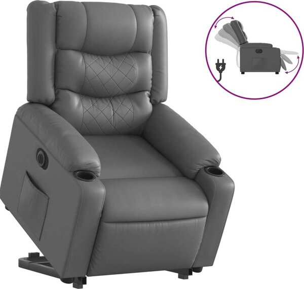 VidaXL Elektrické zvedací polohovací křeslo umělá kůže [3206560] Barva: krémová
