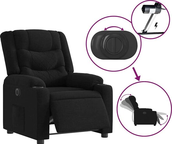 VidaXL Elektrické polohovací křeslo textil [3206569] Barva: Tmavě zelená