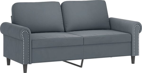 VidaXL 2místná pohovka s polštáři 140 cm samet [3200950] Barva: světle šedá